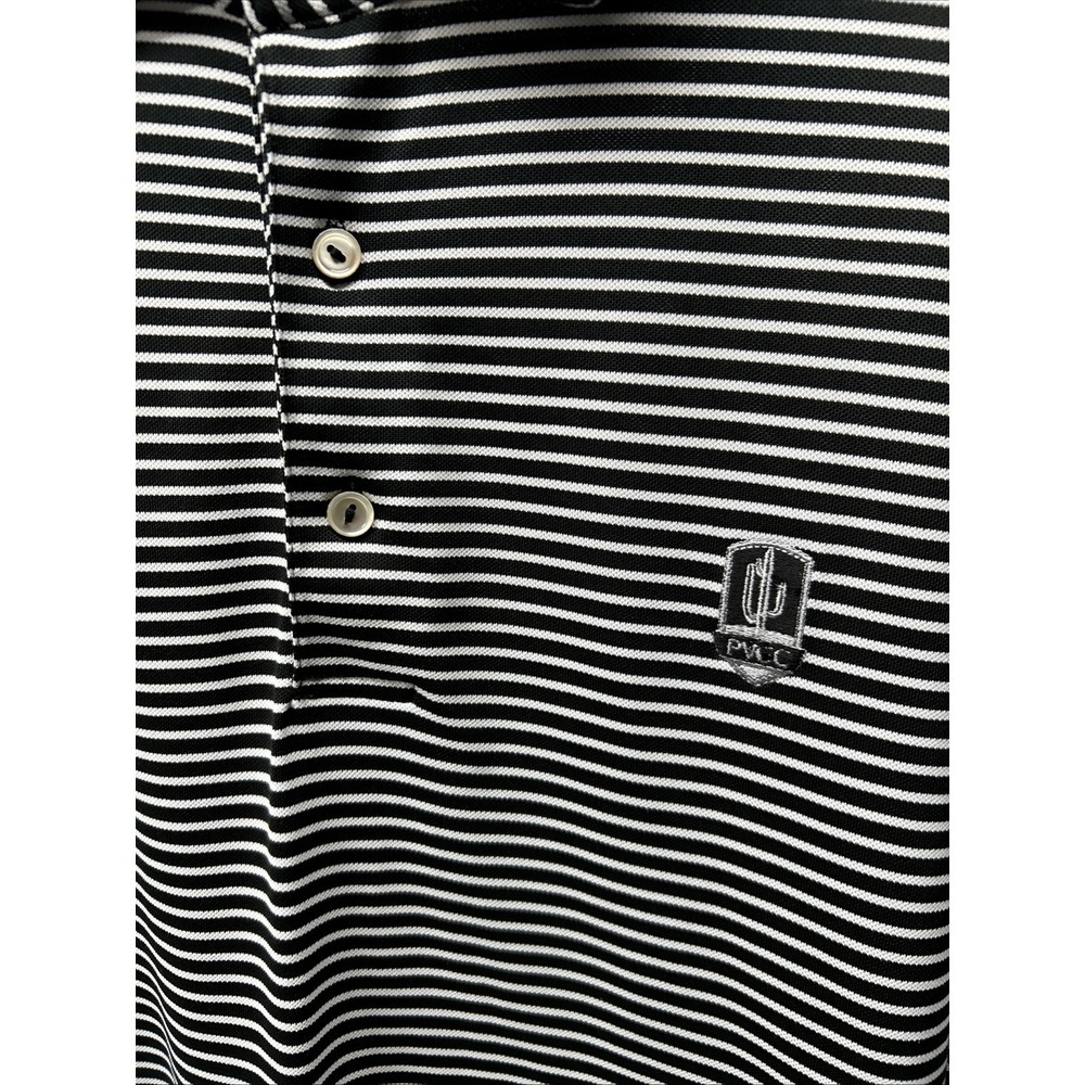 Peter Millar Shirt Mens XL Black White Polo Summer Comfort Striped Stretch - Picture 3 of 11